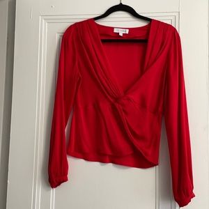 INTERMIX red silk blouse
